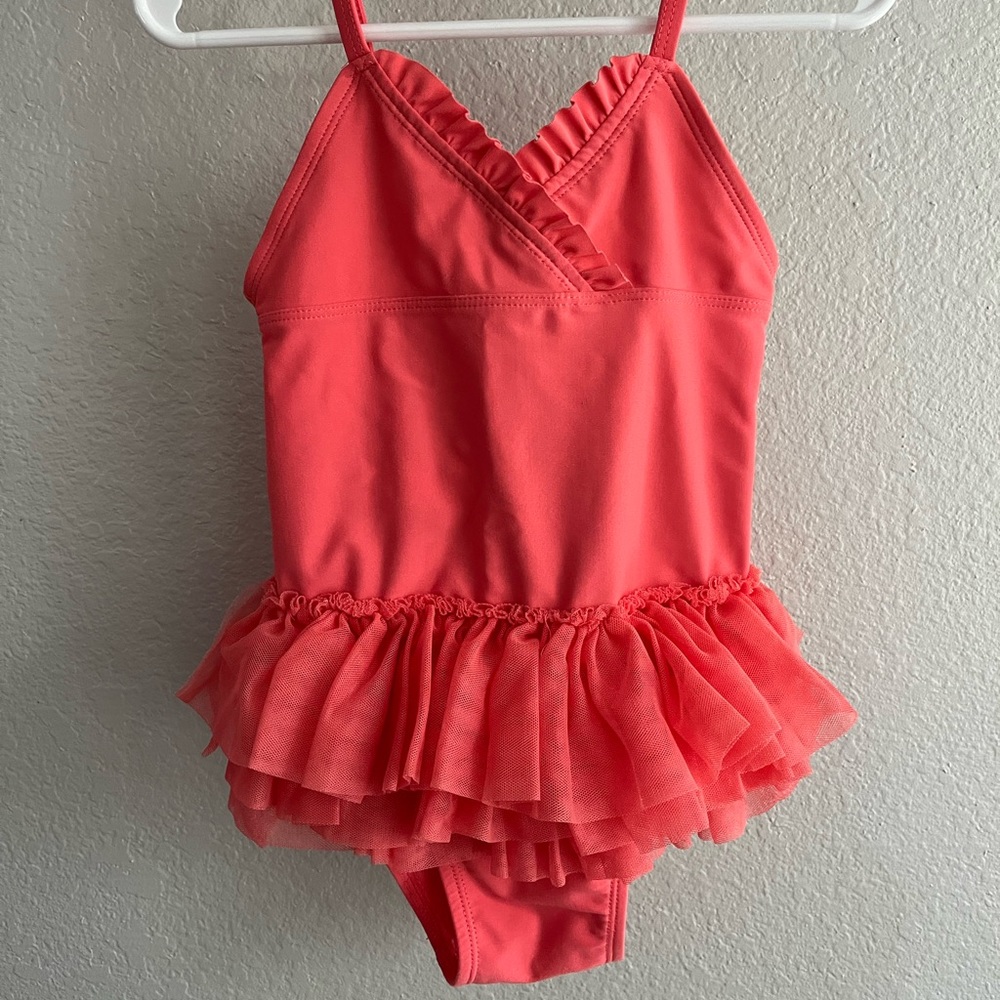 3T Coral Pink Toddler One Piece Bathing Suit